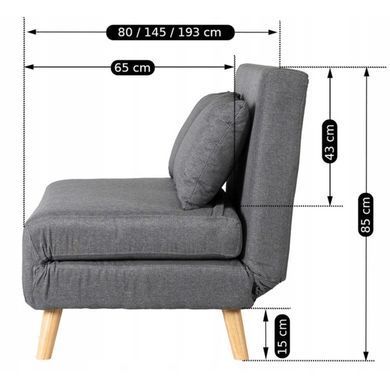 Диван раскладной MEBEL ELITE MARRY 2 ткань Серый фотография