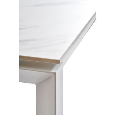 Стол Обеденный BRIGHT WHITE MARBLE Concepto 102/142x70 Керамика Белый Мрамор фотография