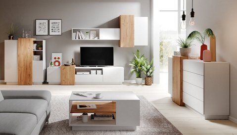 Стінка Perfect Home 3Д / 3D A Білий/дуб крафт золотий фотографія