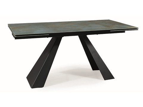 Стол Раскладной SALVADORE CERAMIC 160(240)X90 Signal Бирюза / Черный Мат фотография