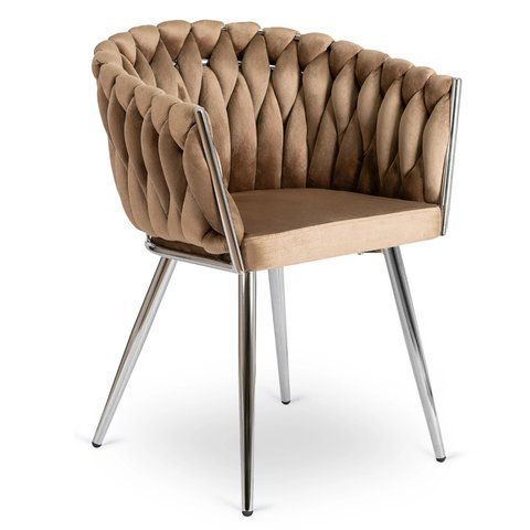 Стул бархатный MEBEL ELITE SORELLA Velvet Бежевый / хром фотография
