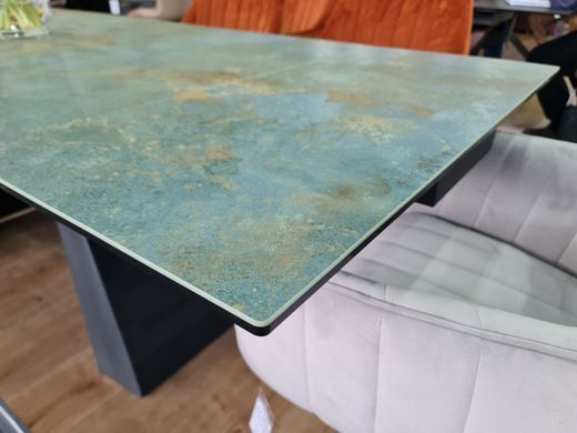 Cтіл Розкладний SALVADORE CERAMIC 160(240)X90 Signal Бірюза / Чорний Мат фотографія