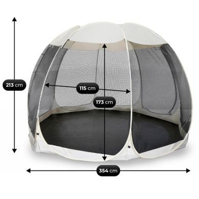 Садова альтанка з москітною сіткою Mebel Elit CAMA 354 см Бежевий/чорний