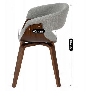 Комплект стіл MEBEL ELITE LINO 100х100 см Горіх / Чорний +4 стільці GARY 2 Сірий / горіх фотографія