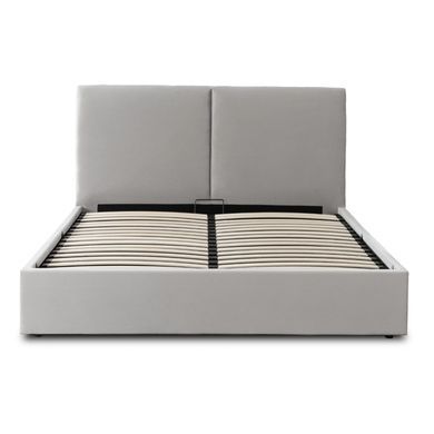Кровать двуспальная MEBEL ELITE MARSYLIA Velvet 160x200 см Серый фотография