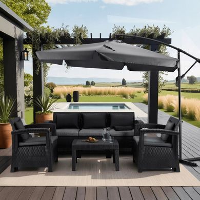 Садова парасолька з чохлом AKRON 255 см MEBEL ELITE Сірий