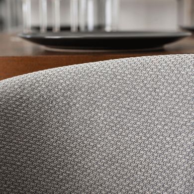 Комплект стіл MEBEL ELITE LINO 100х100 см Горіх / Чорний +4 стільці GARY 2 Сірий / горіх фотографія