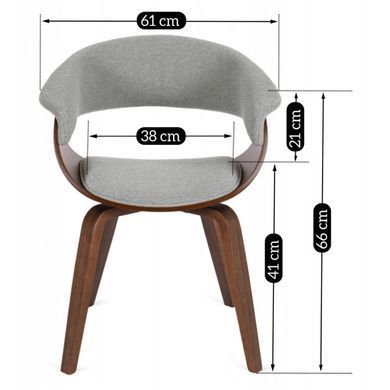 Комплект стіл MEBEL ELITE LINO 100х100 см Горіх / Чорний +4 стільці GARY 2 Сірий / горіх фотографія