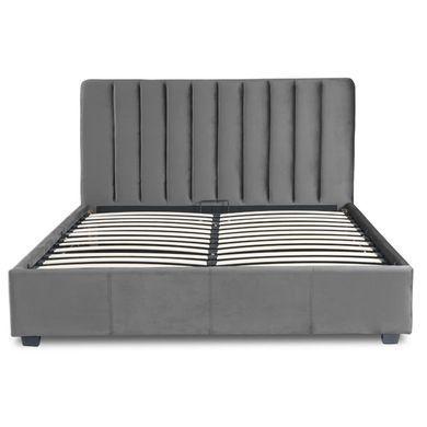 Ліжко двоспальне оксамитове 140x200 MEBEL ELITE MARI Velvet Сірий фотографія