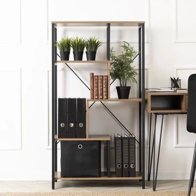 Стеллаж MEBEL ELITE TIM орех / черный фотография