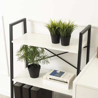 Стеллаж MEBEL ELITE VIOR белый / черный фотография