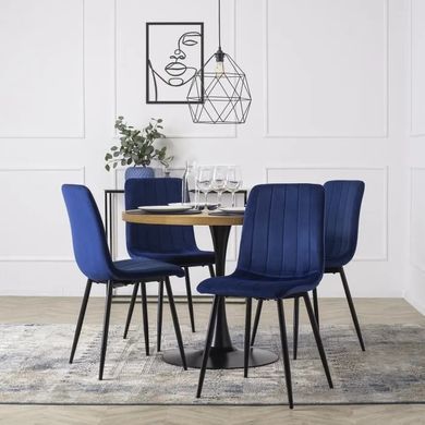 Стілець оксамитовий MEBEL ELITE IBIS Velvet, Темно-синій фотографія