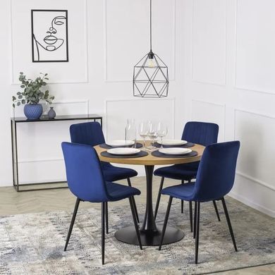 Стілець оксамитовий MEBEL ELITE IBIS Velvet, Темно-синій фотографія