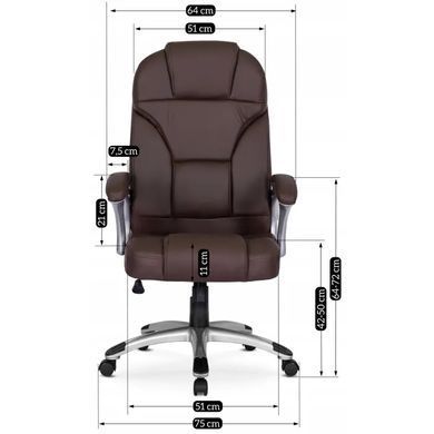 Стілець офісний поворотний MEBEL ELITE BARNI екошкіра Коричневий фотографія