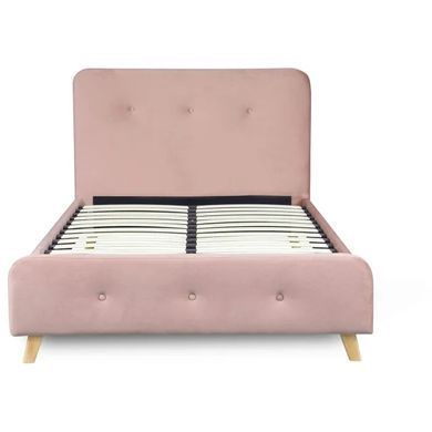 Кровать бархатная MEBEL ELITE MIKEL Velvet 120x200см Розовая фотография