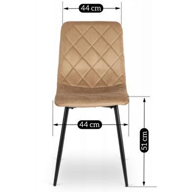 Стілець оксамитовий MEBEL ELITE FORIS Velvet Бежевий фотографія