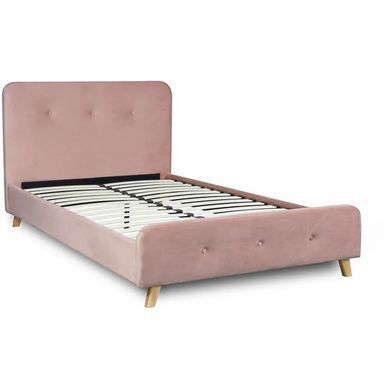 Кровать бархатная MEBEL ELITE MIKEL Velvet 120x200см Розовая фотография