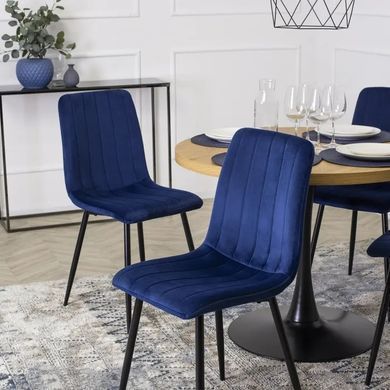 Стілець оксамитовий MEBEL ELITE IBIS Velvet, Темно-синій фотографія