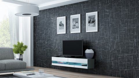 ТВ Тумба VIGO RTV Cama 140 New Сірий Мат / Білий Глянець фотографія