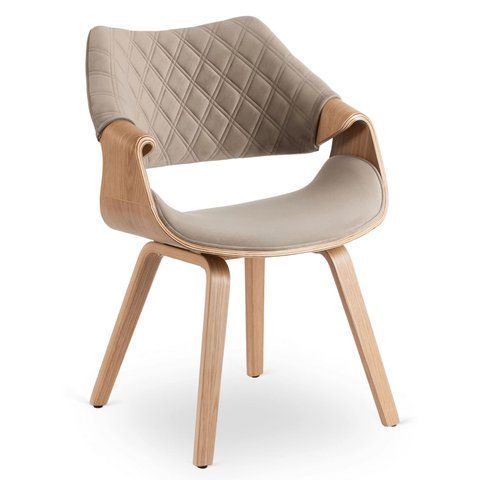 Стілець оксамитовий MEBEL ELITE LUISE Velvet Беж фотографія