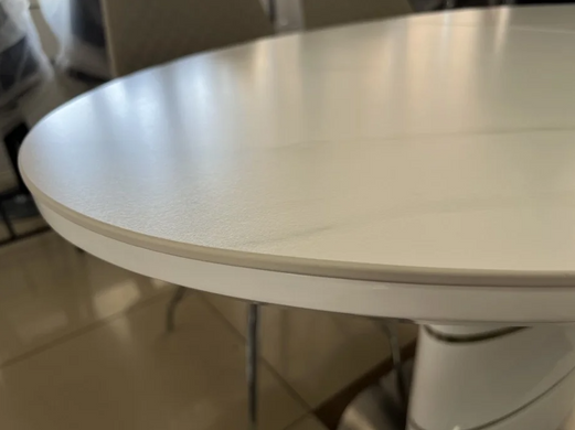 Стол раскладной SANREMO CERAMIC Intarsio 140(180)x80 Белый Эффект Мрамора фотография