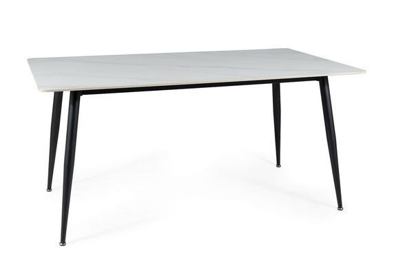 Стол Обеденный RION 160x90 Signal Белый Мрамор / Черный Мат фотография