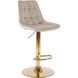 Барний стілець оксамитовий MEBEL ELITE ARCOS Velvet бежевий / золотий фотографія