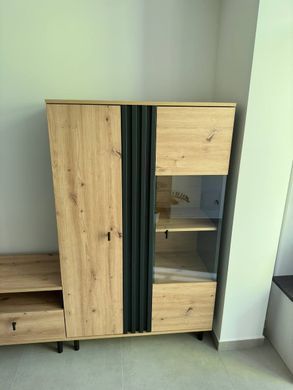 Витрина низкая Perfect Home Мадис / Madis 2-дверная 2D1W/90 Дуб артизан/антрацит фотография