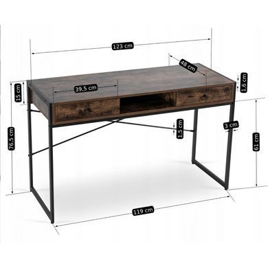 Письмовий стіл MEBEL ELITE STEP 123 см Дуб Рустик / Чорний фотографія