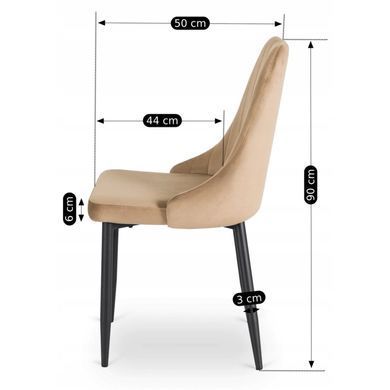 Стул бархатный MEBEL ELITE BARI Velvet Бежевый фотография