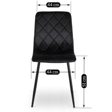 Стул бархатный MEBEL ELITE FORIS Velvet Черный фотография