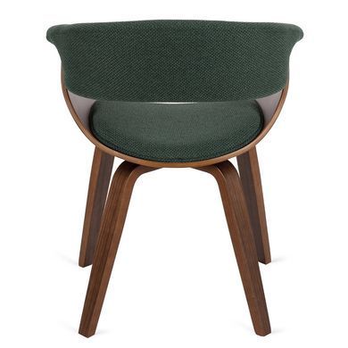 Комплект стіл MEBEL ELITE LINO 100х100 см Горіх / Чорний +4 стільці GARY 2 Зелений/ горіх фотографія
