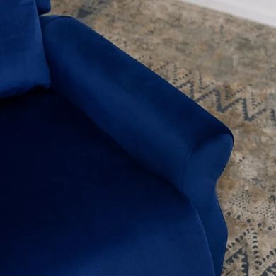 Крісло реклайнер оксамитове MEBEL ELITE SIMON Velvet, темно-синій фотографія