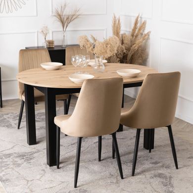 Стул бархатный MEBEL ELITE BARI Velvet Бежевый фотография