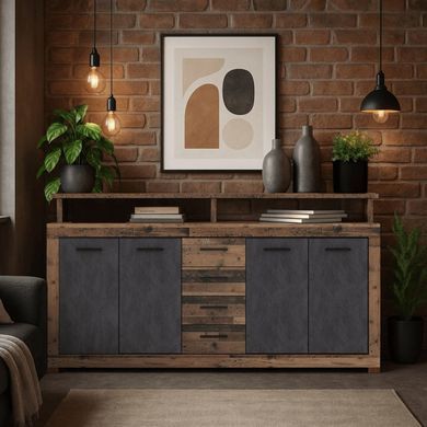 Комод MEBEL ELITE BLAGO 190 темний дуб фотографія