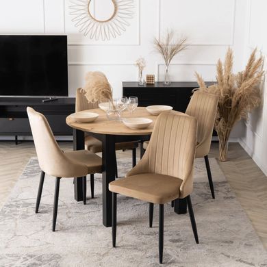 Стул бархатный MEBEL ELITE BARI Velvet Бежевый фотография