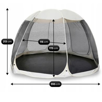 Садова альтанка з москітною сіткою Mebel Elit CAMA 395 см Бежевий/чорний