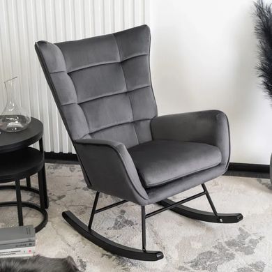 Крісло-гойдалка оксамитове MEBEL ELITE JACKSON Velvet Сірий фотографія