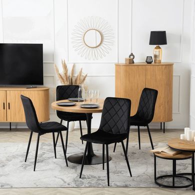 Стул бархатный MEBEL ELITE FORIS Velvet Черный фотография
