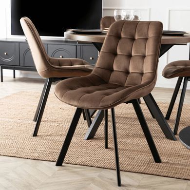 Стілець оксамитовий MEBEL ELITE RICK Velvet Коричневий фотографія
