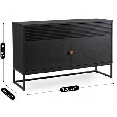 Комод MEBEL ELITE BRENEIS Чорний фотографія