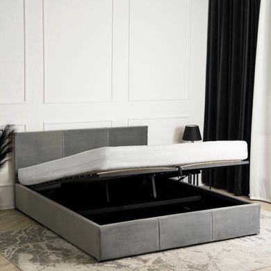 Кровать двуспальная бархатная MEBEL ELITE ALISSON Velvet 140x200 Серый фотография