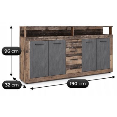 Комод MEBEL ELITE BLAGO 190 темний дуб фотографія