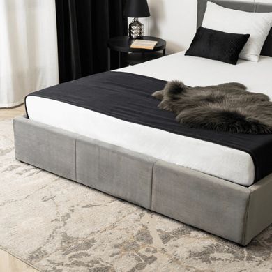 Кровать двуспальная бархатная MEBEL ELITE ALISSON Velvet 140x200 Серый фотография