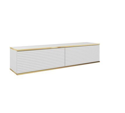 Тумба под ТВ навесная Perfect Home Оро / Oro RTV135 MDF Белый фотография