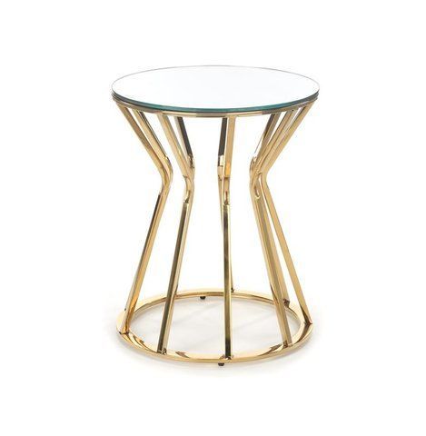 Журнальний столик AFINA S Halmar 45x45 Дзеркальний/Золотий фотографія