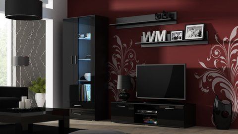 Стінка SOHO 11 Cama Чорний Глянець / Чорний Мат фотографія
