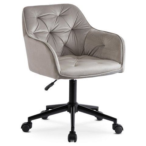Стул офисный поворотный бархатный MEBEL ELITE KONOR Velvet Серый фотография