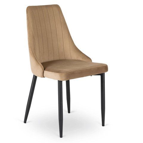 Стул бархатный MEBEL ELITE BARI Velvet Бежевый фотография