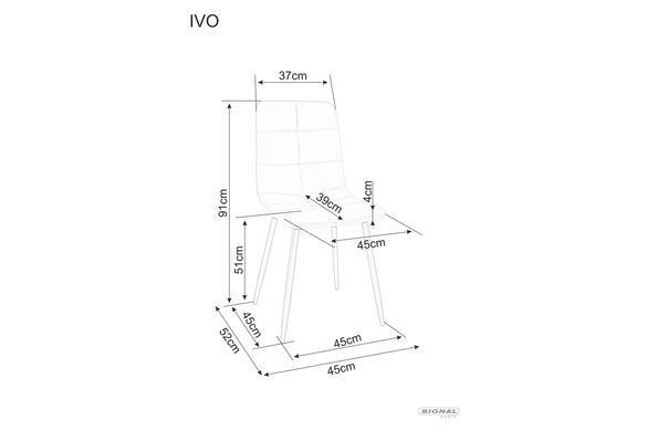 Стілець Ivo Velvet Signal Чорний фотографія